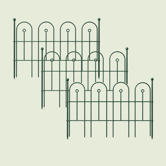 Garden Border Edging Fence, 3 Pack on a soft green background