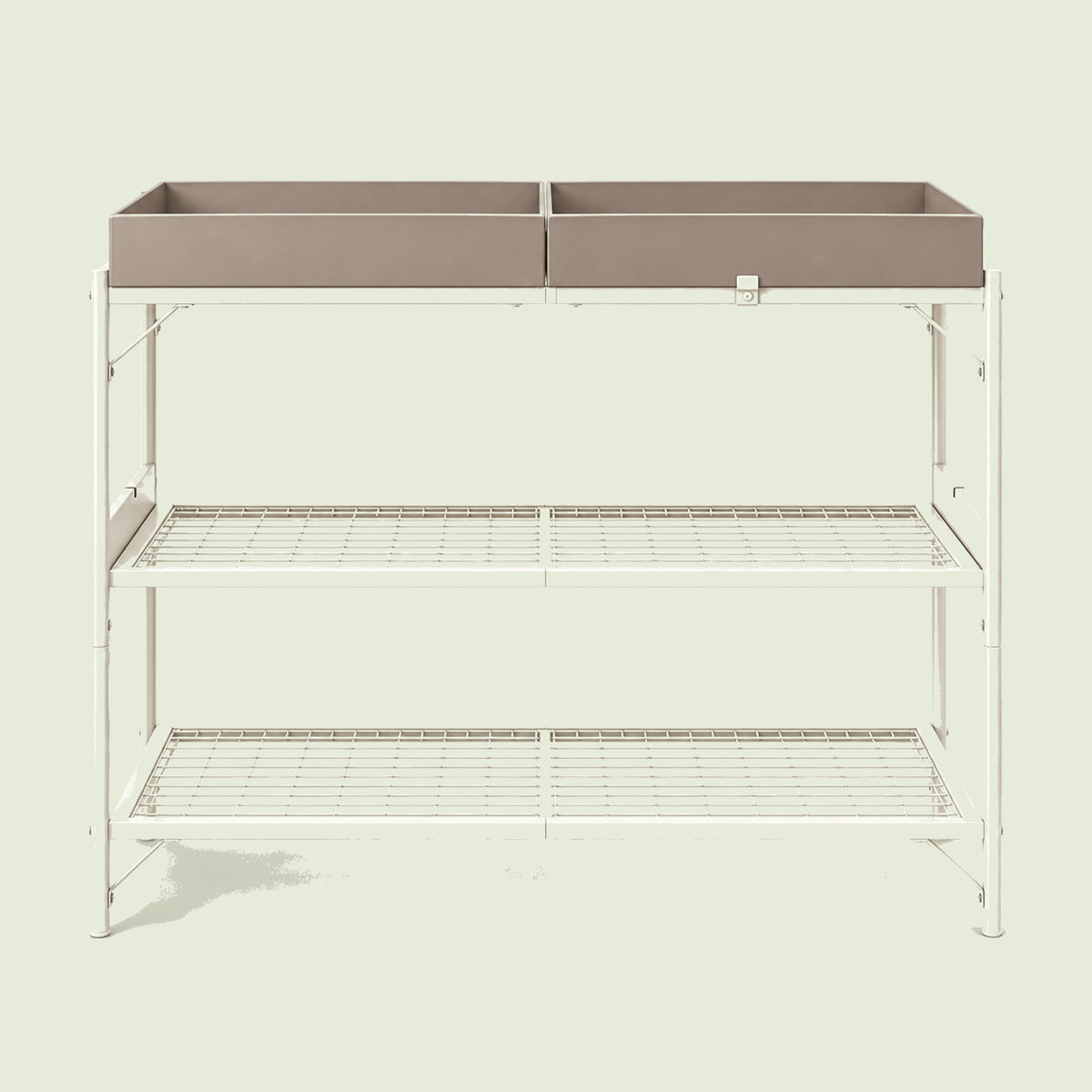 Garden Potting Table on a soft green background