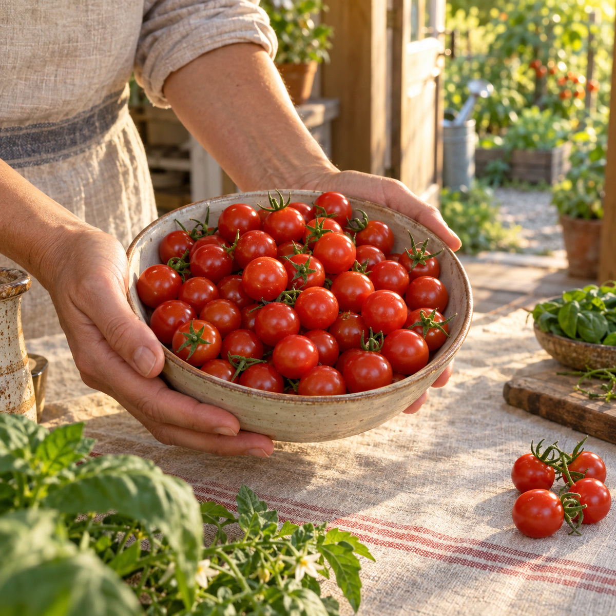 Gardener's Delight Pole Cherry Tomato Seeds harvest up close
