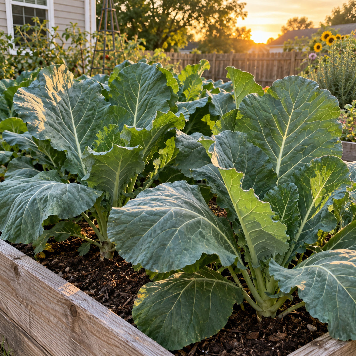 Georgia Southern Collards Seeds growing in a home garden