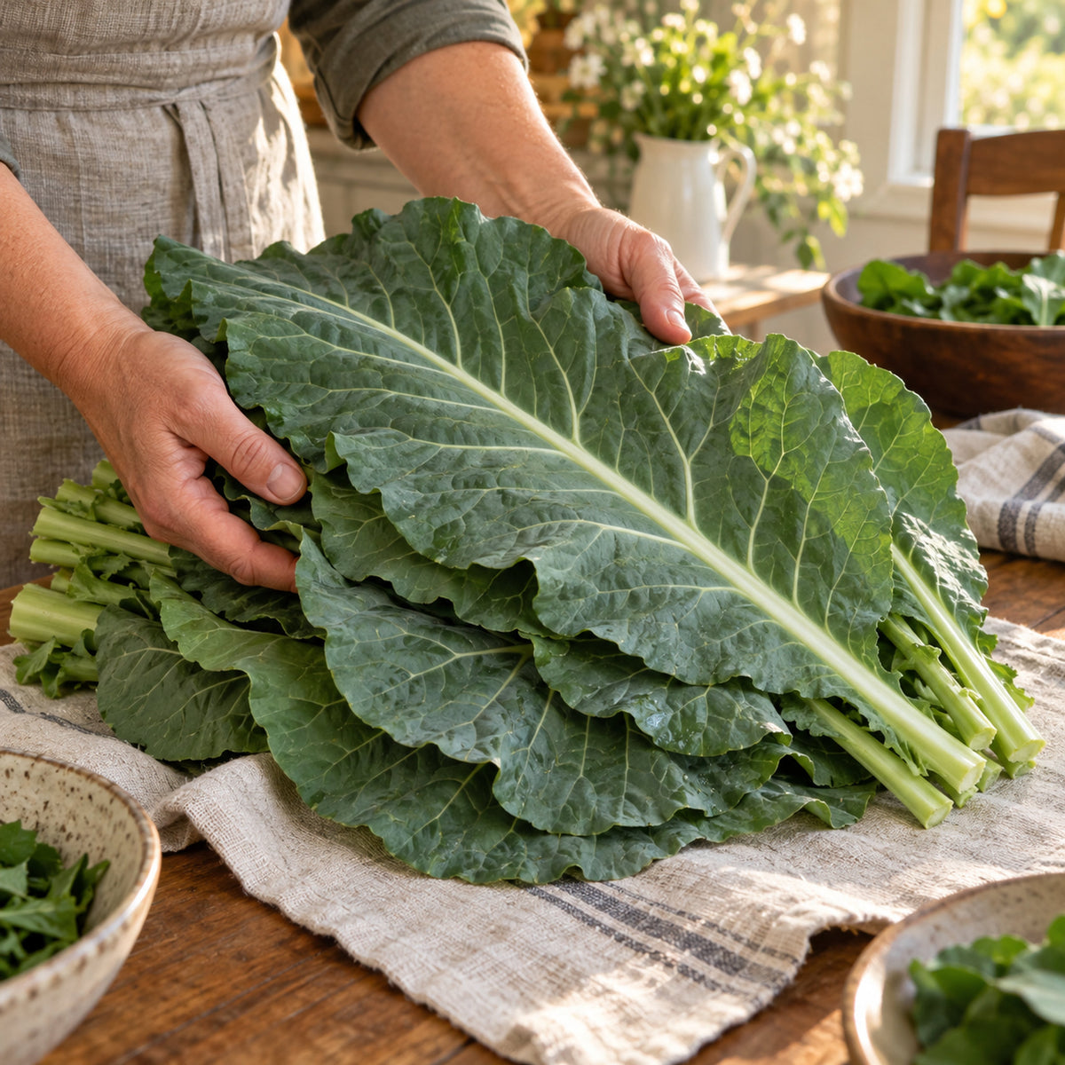 Georgia Southern Collards Seeds harvest up close
