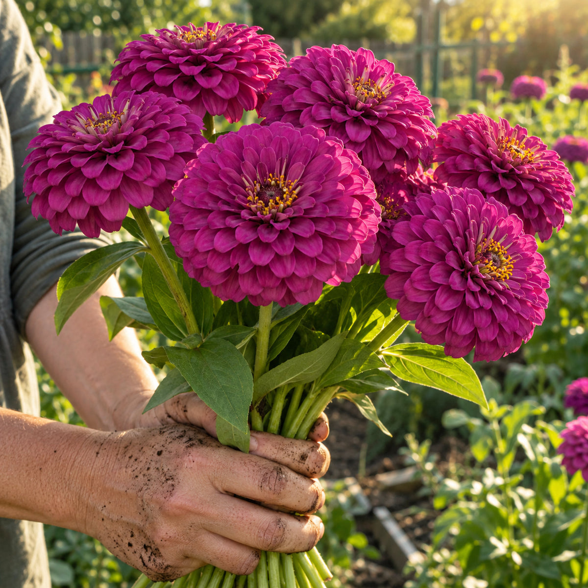 Giant Purple Zinnia Seeds harvest up close
