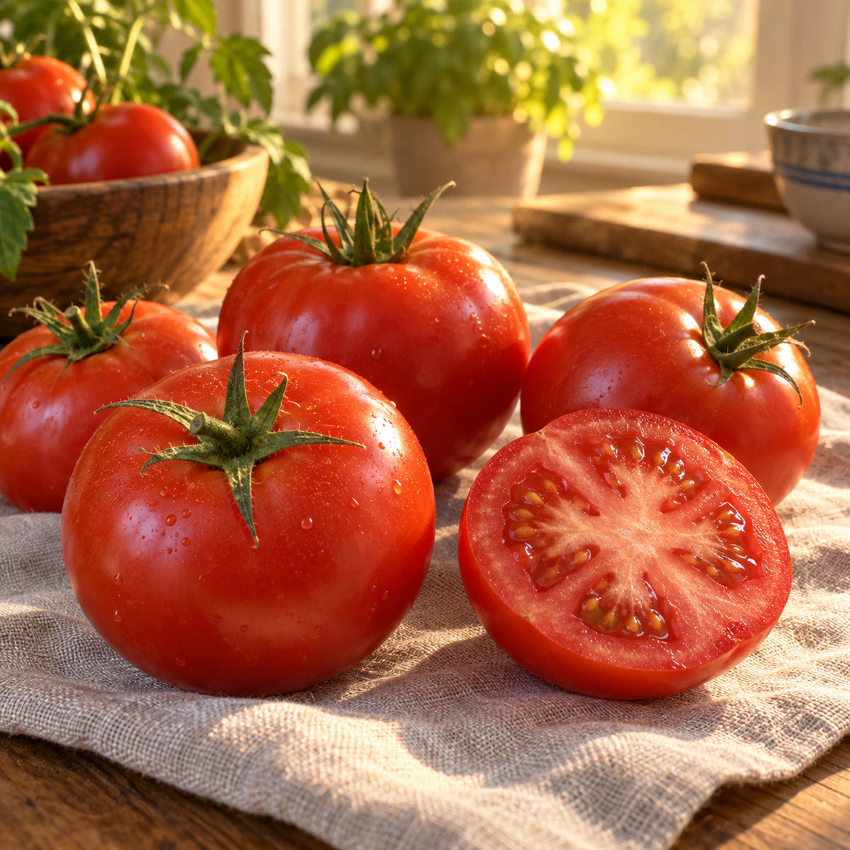 Glacier Bush Tomato Seeds harvest up close