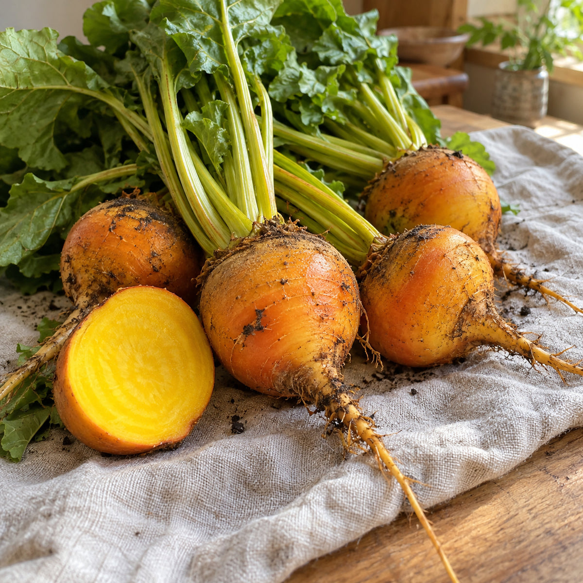 Golden Boy Beet Seeds harvest up close