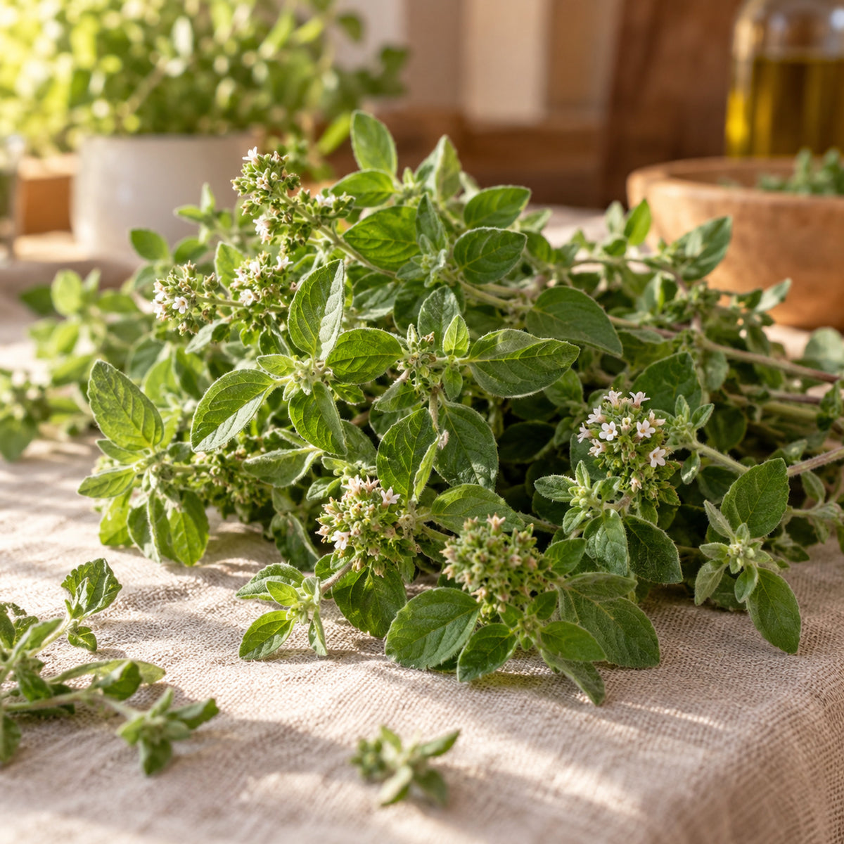 Greek Oregano Culinary Herb Seeds harvest up close