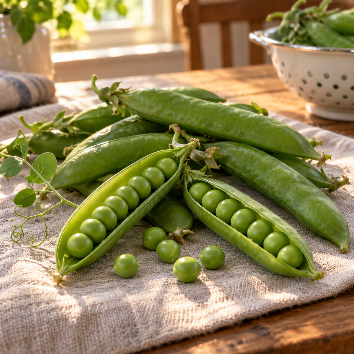 Green Arrow Shelling Pea Seeds harvest up close