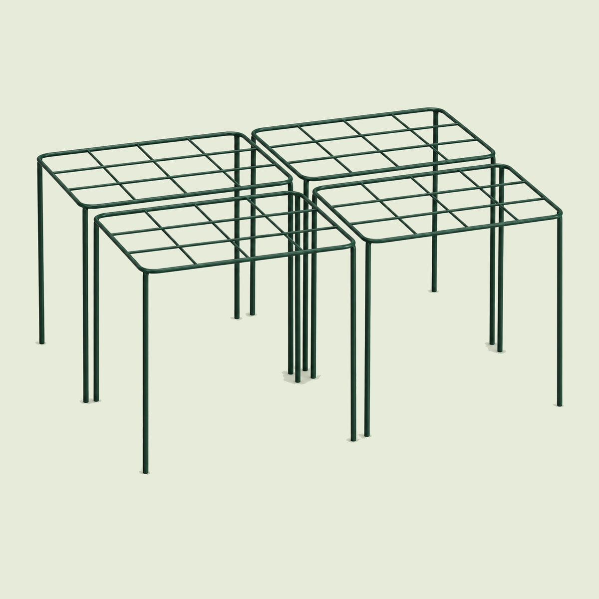 Grid Grow-Through Plant Supports, 4 Pack on a soft green background