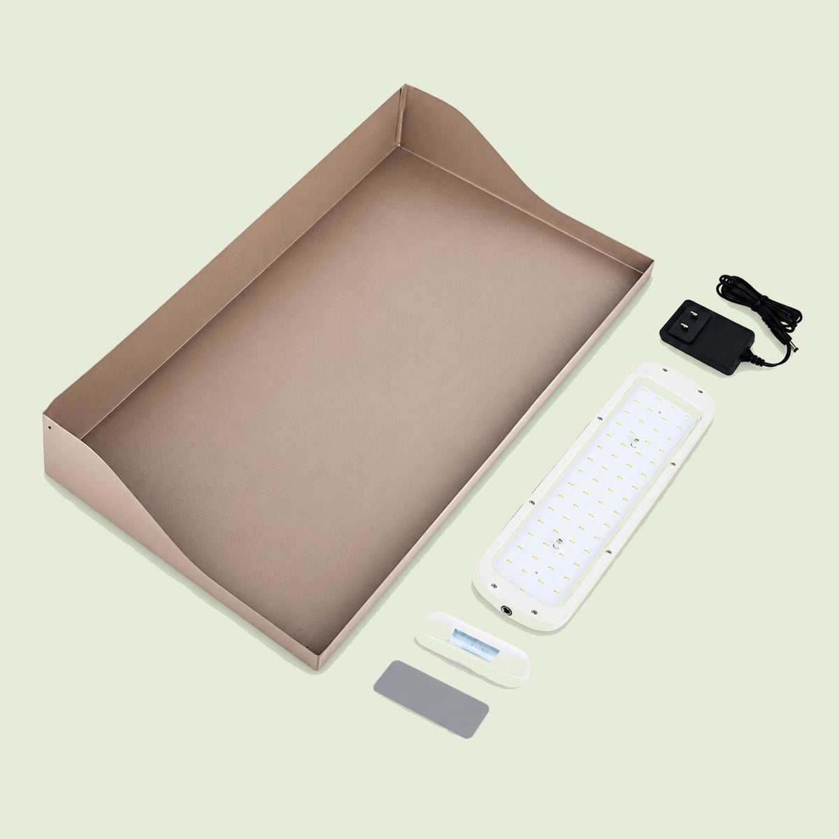 Grow Light and Potting Tray Conversion Kit on a soft green background