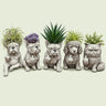 Grumpy Animal Planter on a soft green background
