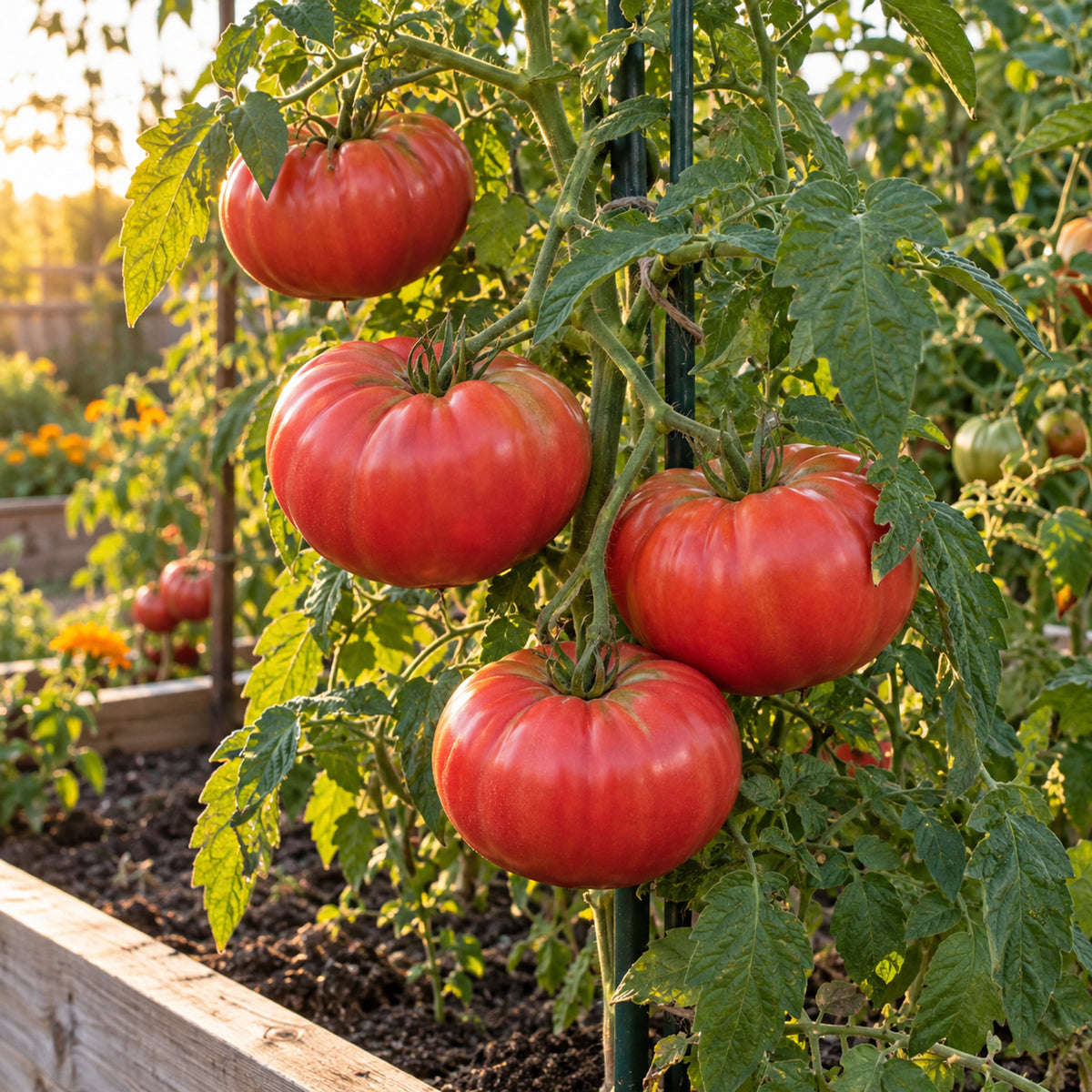 Halladay Mortgage Lifter Tomato Seeds growing in a home garden