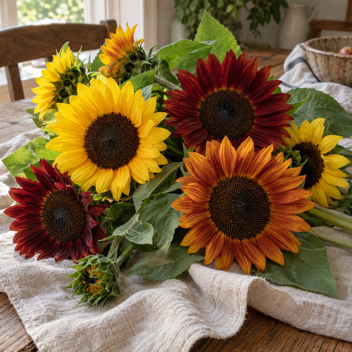 Heirloom Beauties Sunflower Seeds harvest up close