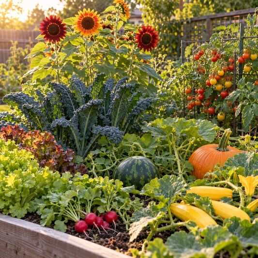 Heirloom Seed Collection growing in a home garden