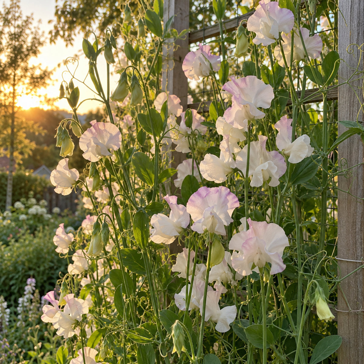 High Scent Sweet Pea Flower Seeds growing in a home garden