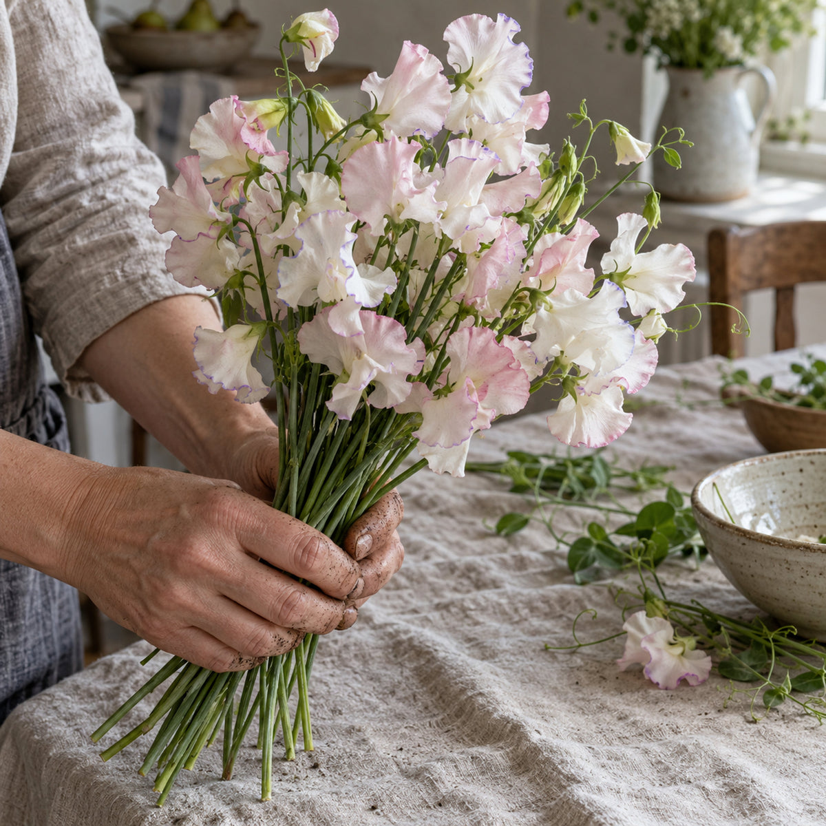 High Scent Sweet Pea Flower Seeds harvest up close