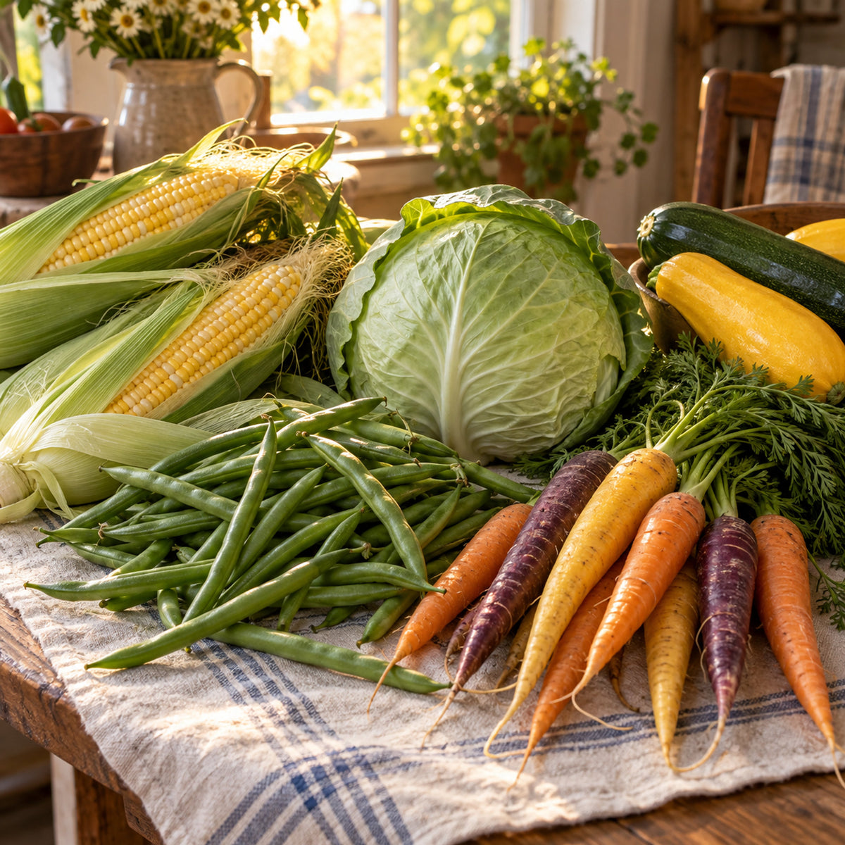 Homestead Vegetable Seed Bundle harvest up close