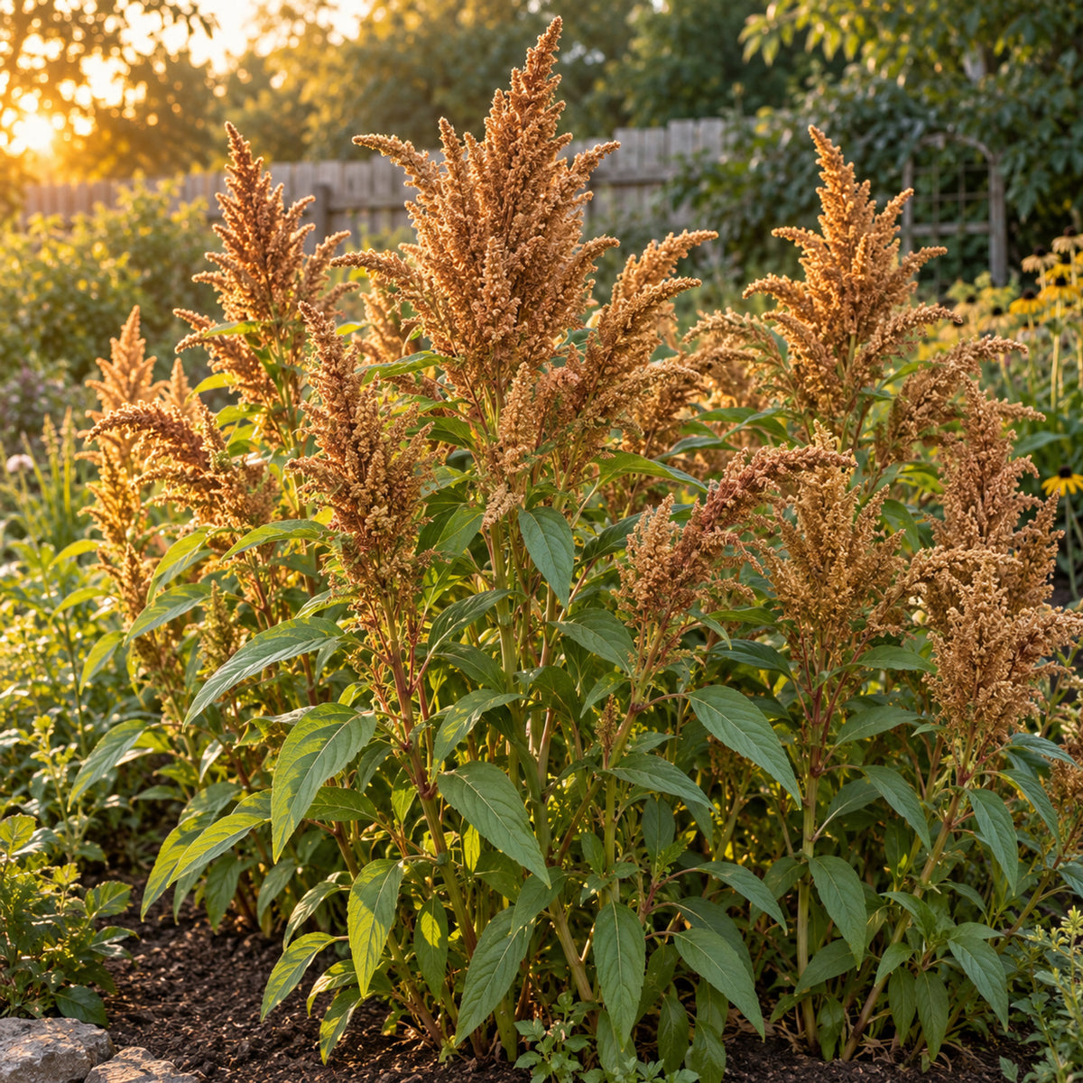 Hot Biscuits Caramel Amaranth Seeds growing in a home garden