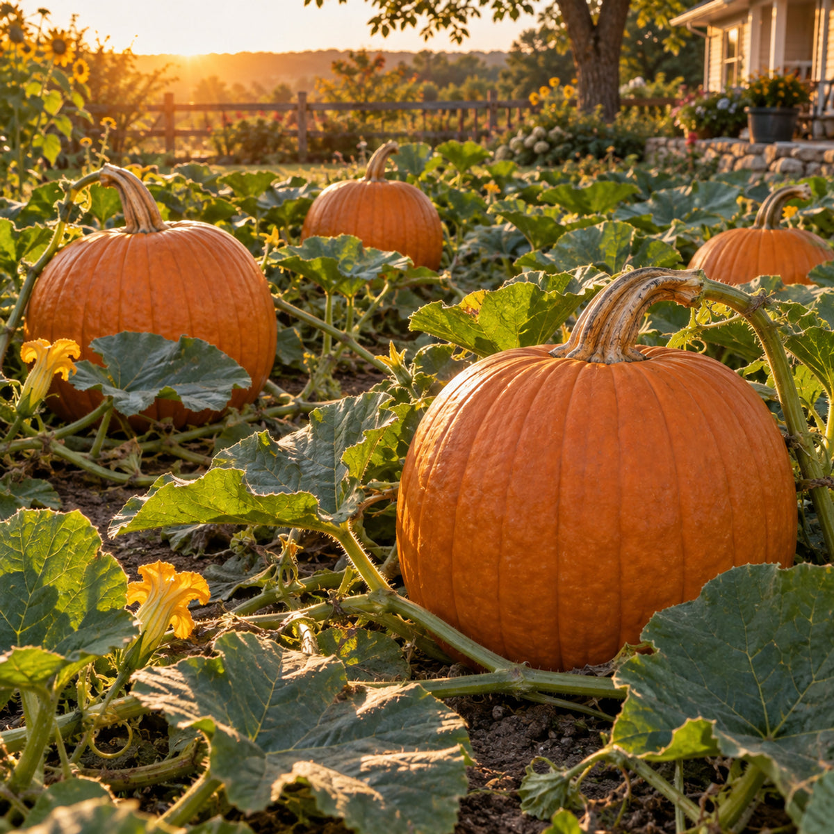Howden Carving Pumpkin Seeds growing in a home garden