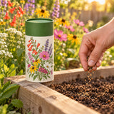 Hummingbird Flower Mix Seed Shaker in use in a home garden