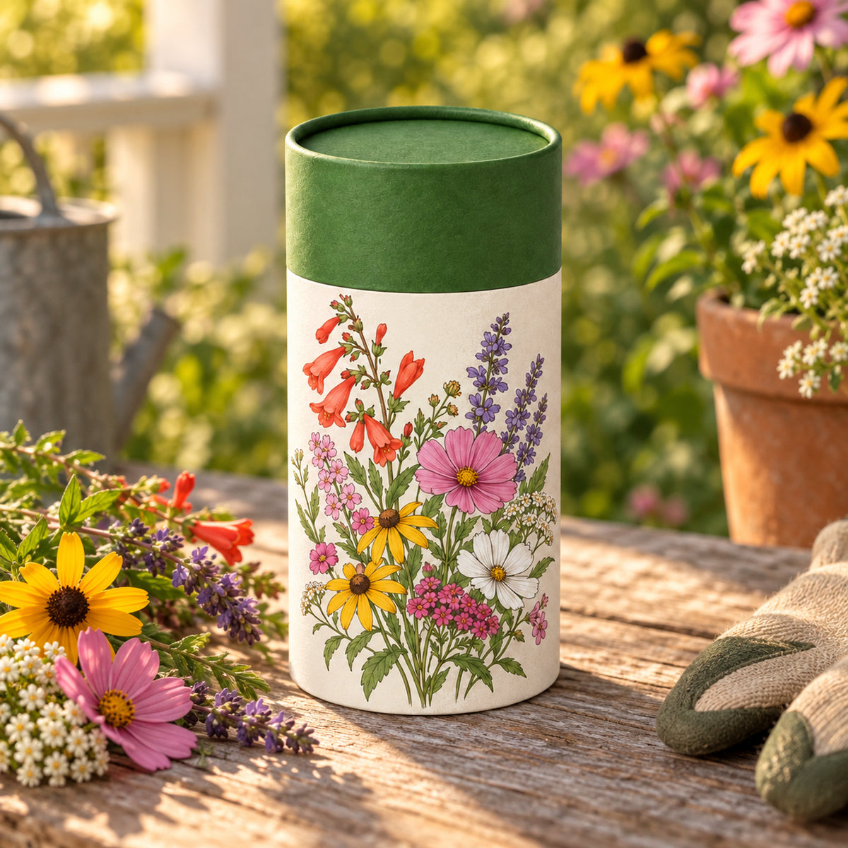 Hummingbird Flower Mix Seed Shaker detail