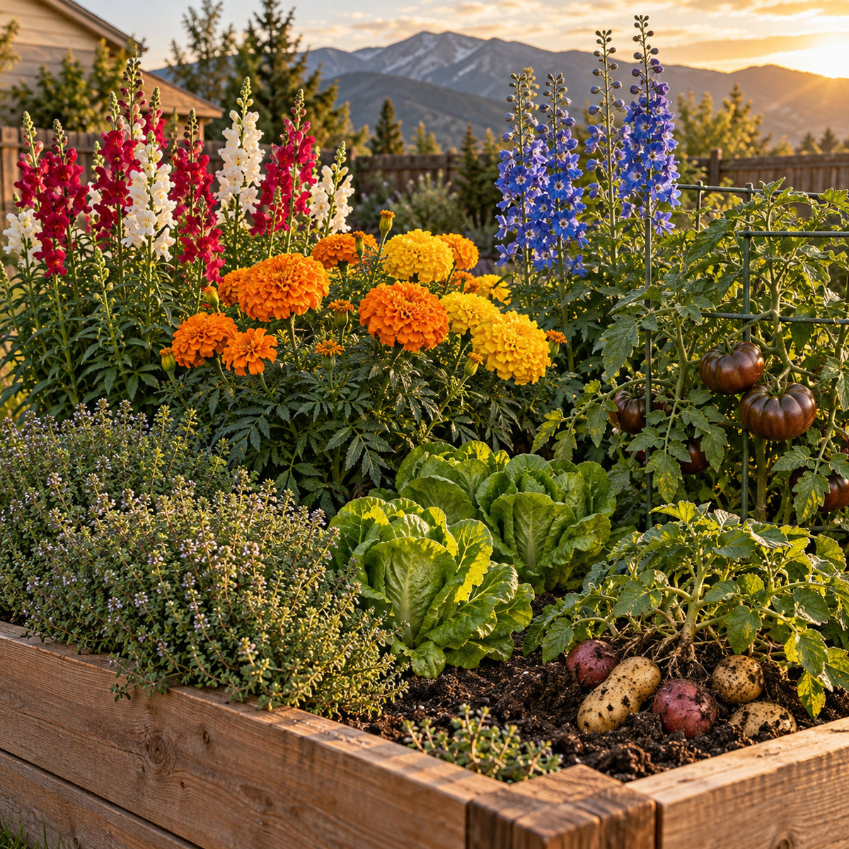 Intermountain Garden Seed Bundle growing in a home garden