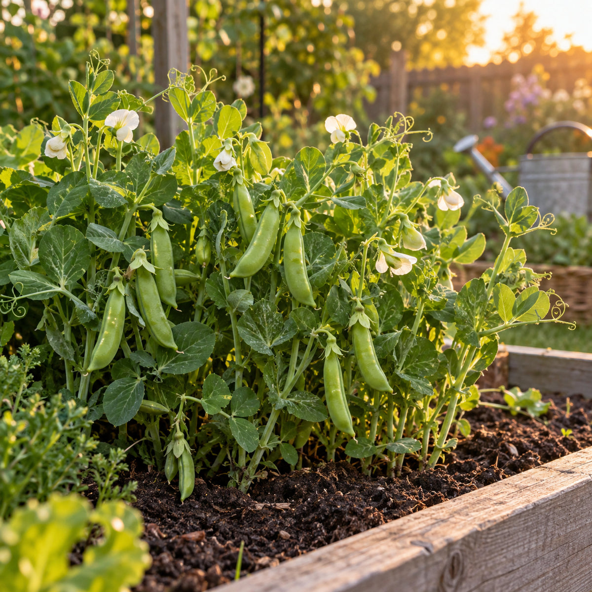 Iona Petite Shelling Pea Seeds growing in a home garden