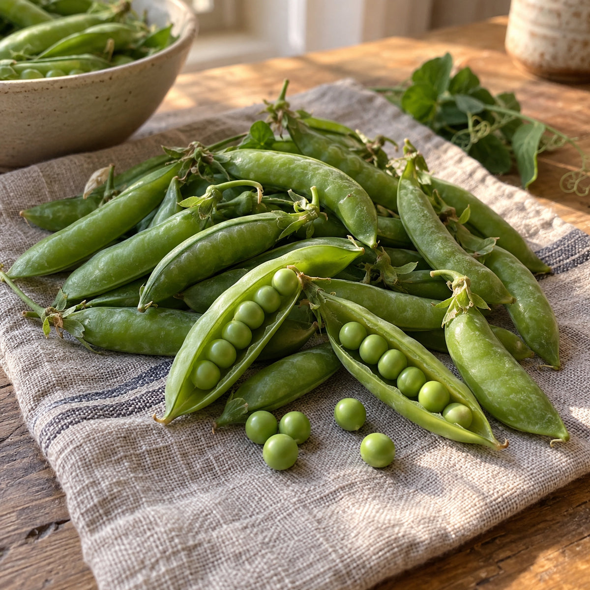Iona Petite Shelling Pea Seeds harvest up close
