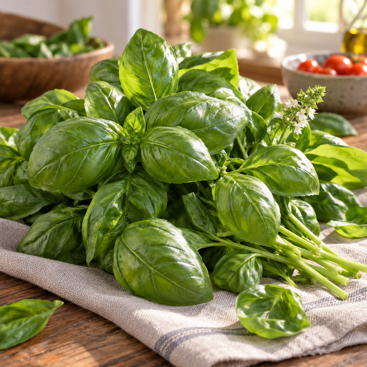 Italian Genovese Basil Seeds harvest up close