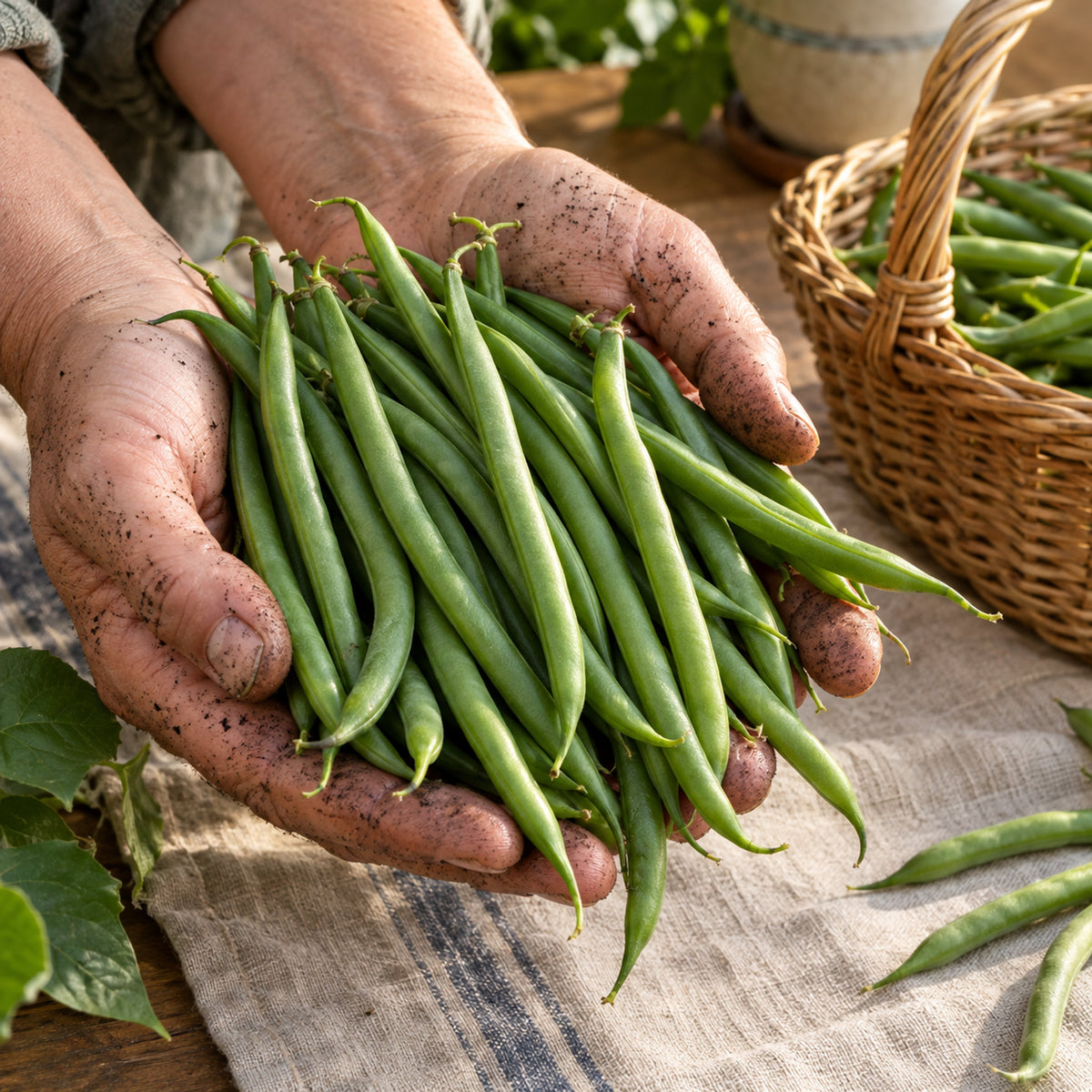 Jade Bush Bean Seeds harvest up close