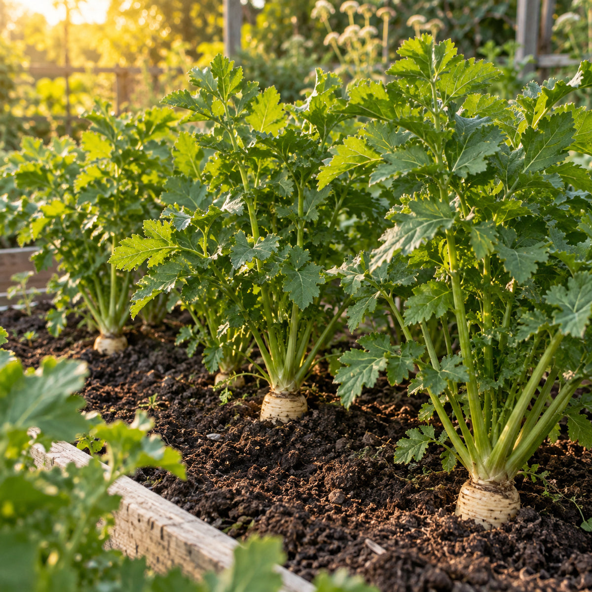 Javelin Parsnip Seeds growing in a home garden
