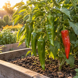 Joe E Parker Anaheim Pepper Seeds growing in a home garden