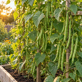 Kentucky Wonder Pole Bean Seeds growing in a home garden