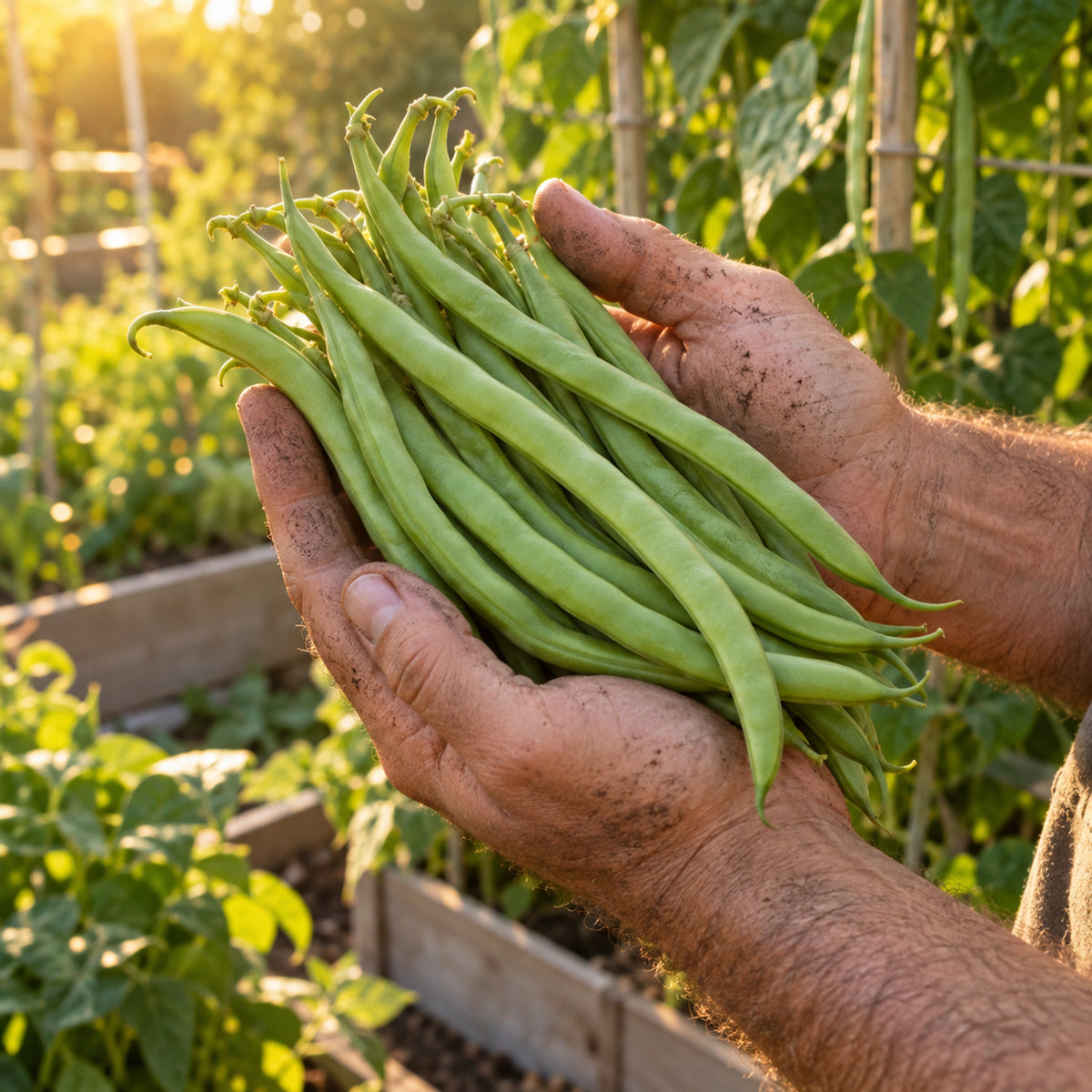 Kentucky Wonder Pole Bean Seeds harvest up close