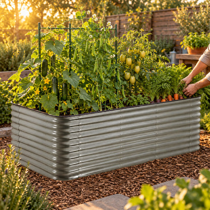 Kitchen Garnish Raised Bed Bundle in use in a home garden