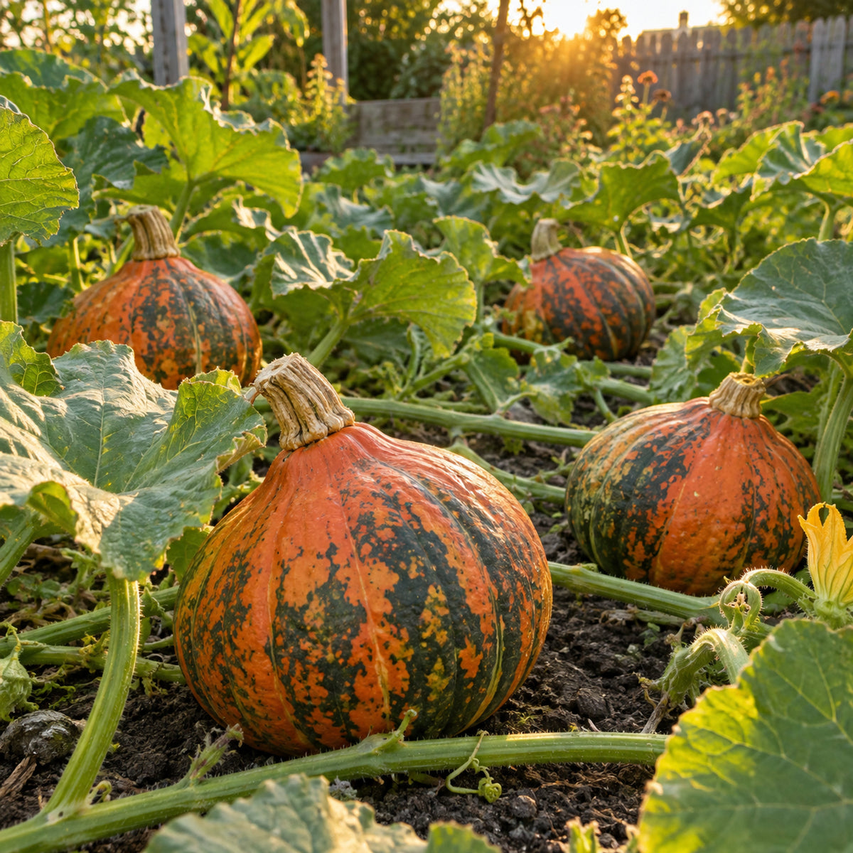 Lakota Winter Squash Seeds growing in a home garden