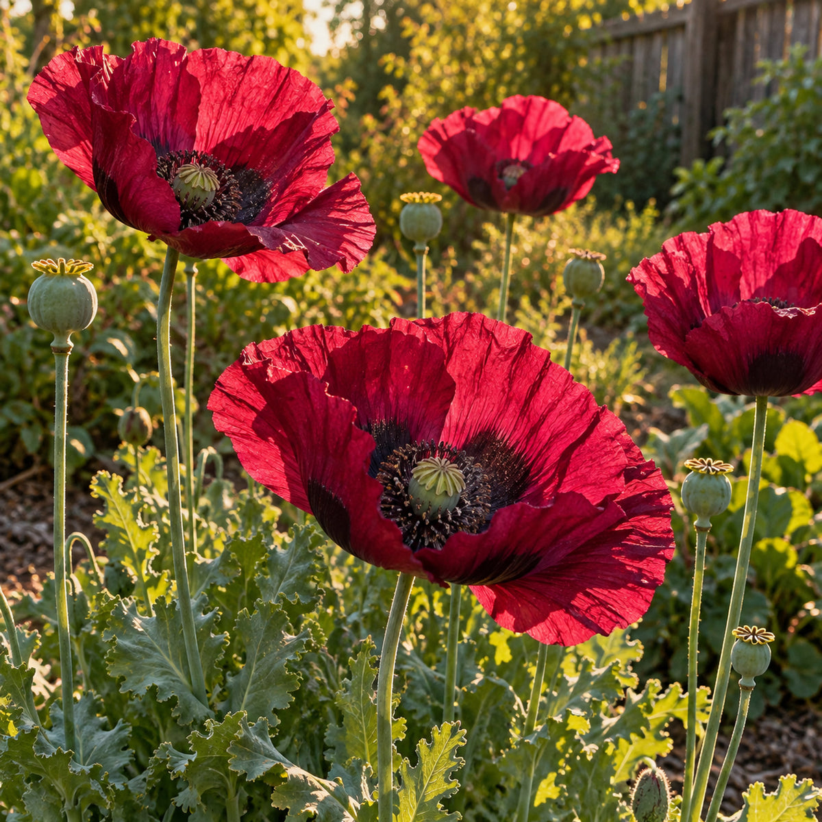Laurens Grape Purple Poppy Seeds growing in a home garden