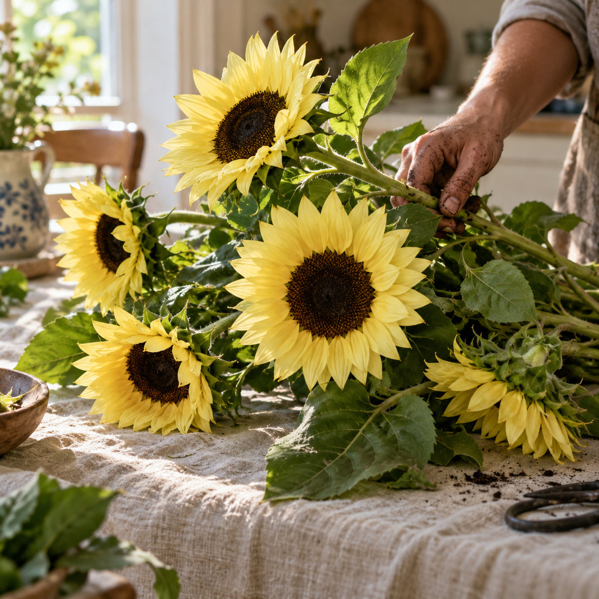 Lemon Queen Sunflower Seeds harvest up close