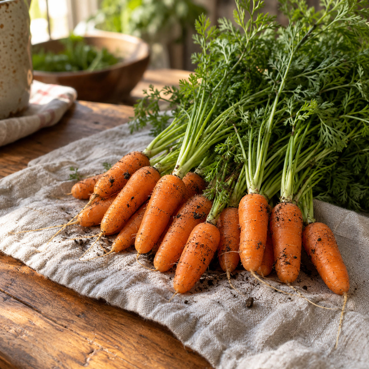 Little Finger Baby Carrot Seeds harvest up close