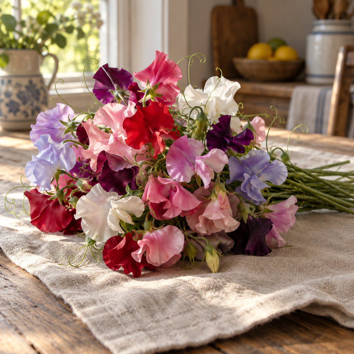 Little Sweetheart Dwarf Sweet Pea Seeds harvest up close