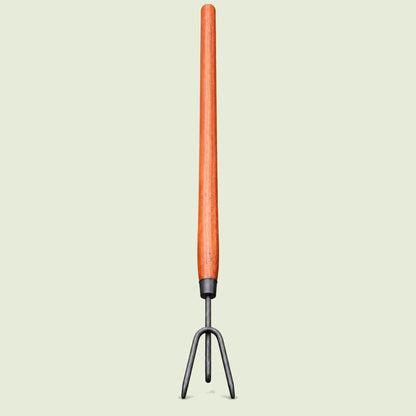 Long-Handle Garden Bed Cultivator on a soft green background
