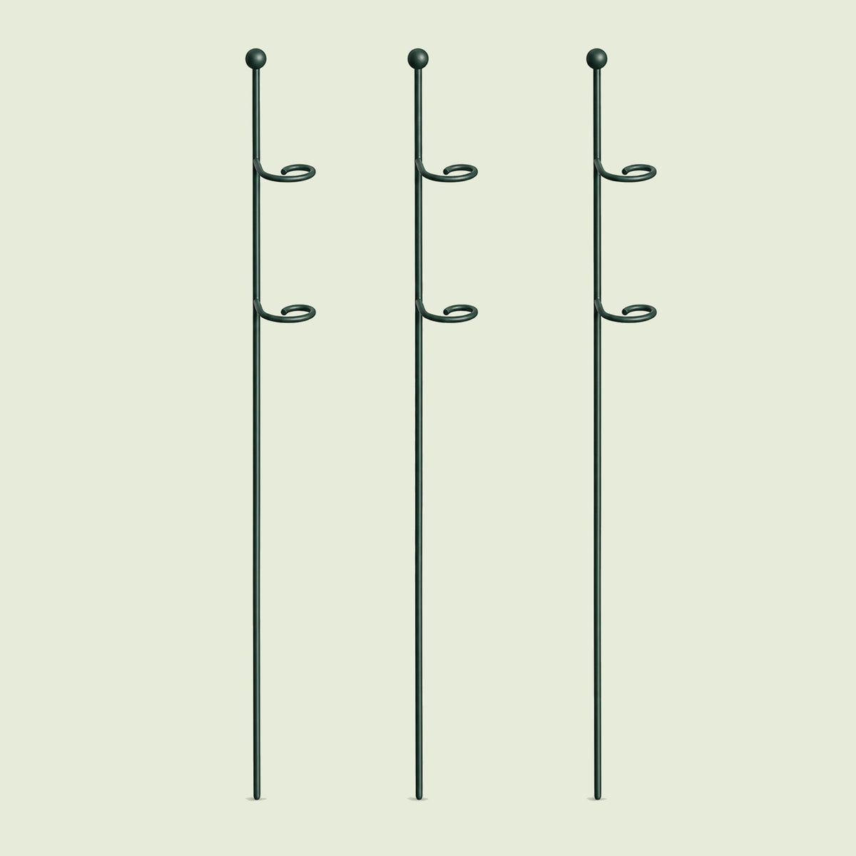 Loop Single-Stem Plant Supports, 3 Pack on a soft green background