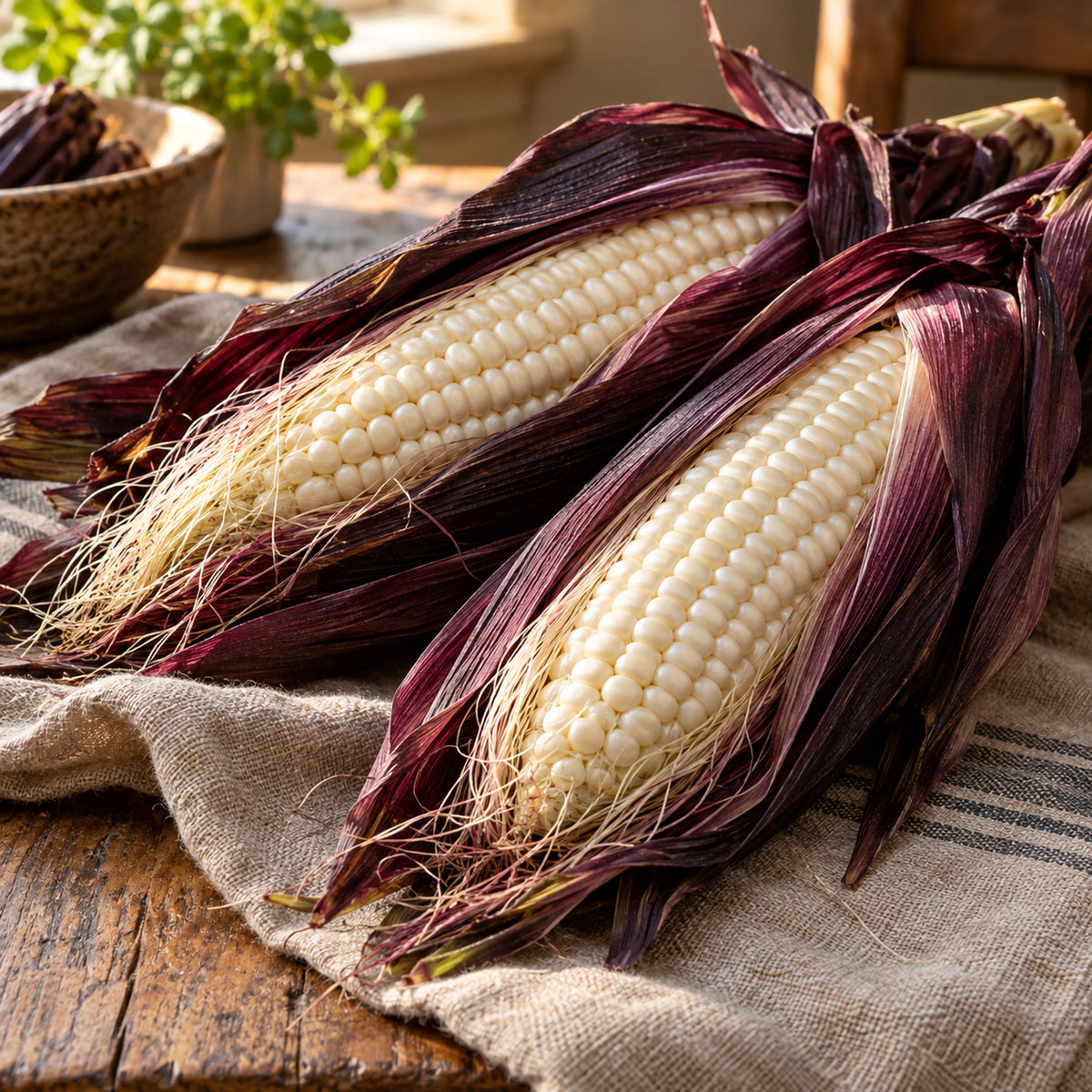 Martian Jewels Blue Sweet Corn Seeds harvest up close