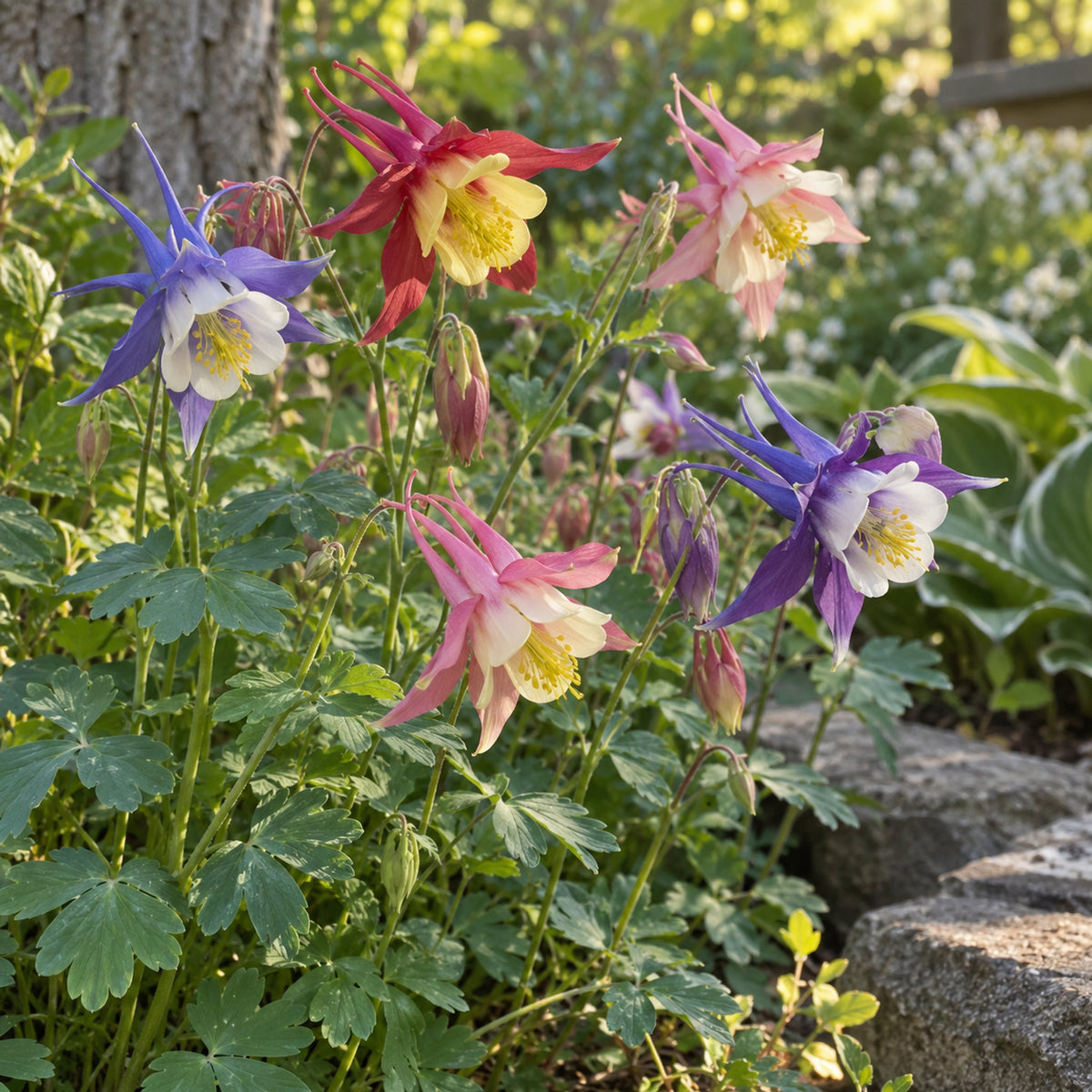 McKana Giants Columbine Flower Seeds growing in a home garden