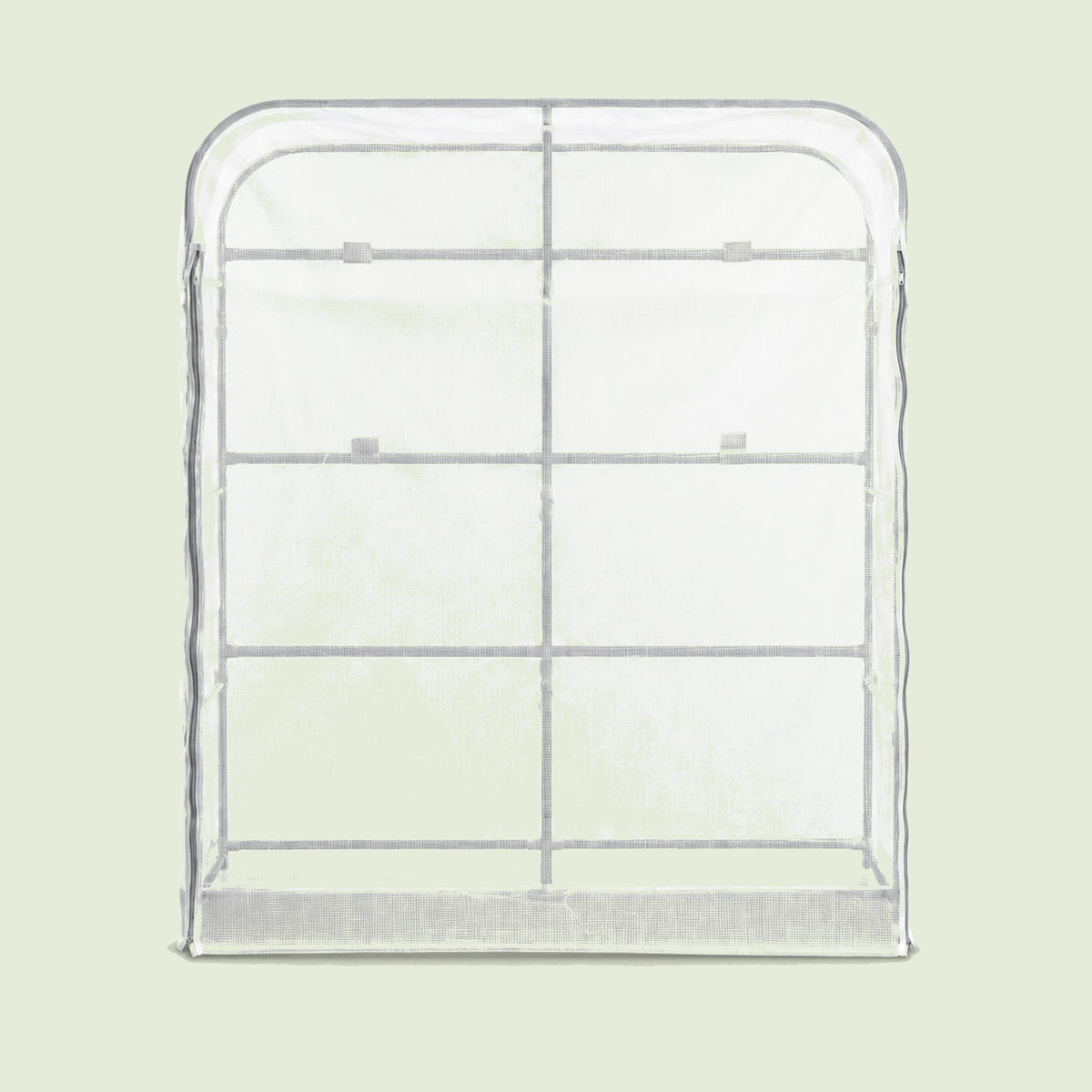 Mesh Cover and Trellis for 21 x 48 Inch Planter on a soft green background