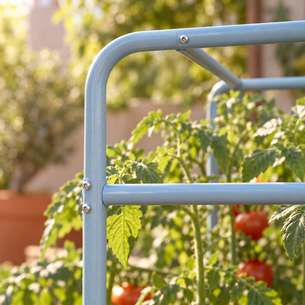 Metal Tomato Cage for Rolling Cube Planter detail