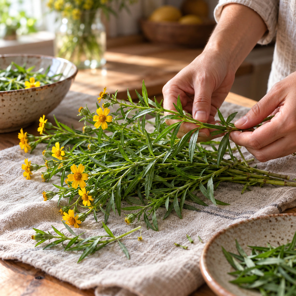 Mexican Tarragon Herb Seeds harvest up close