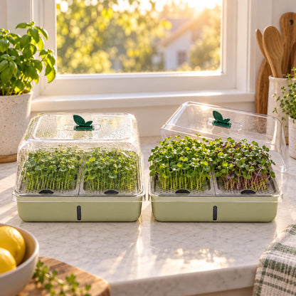 Microgreens Planters, Two Pack in use in a home garden