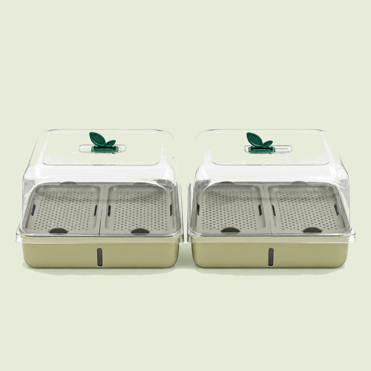Microgreens Planters, Two Pack on a soft green background