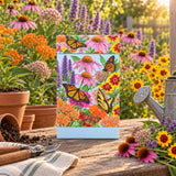 Midwest Butterfly Garden Seed Gift Set in use in a home garden