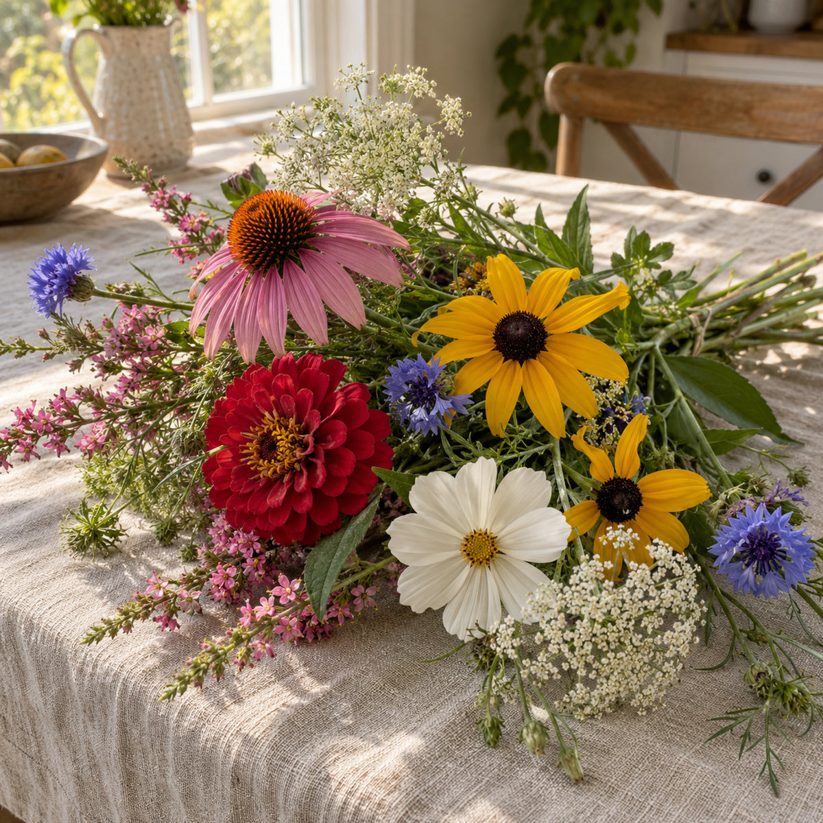 Midwest Prairie Flower Mix Seed Shaker harvest up close