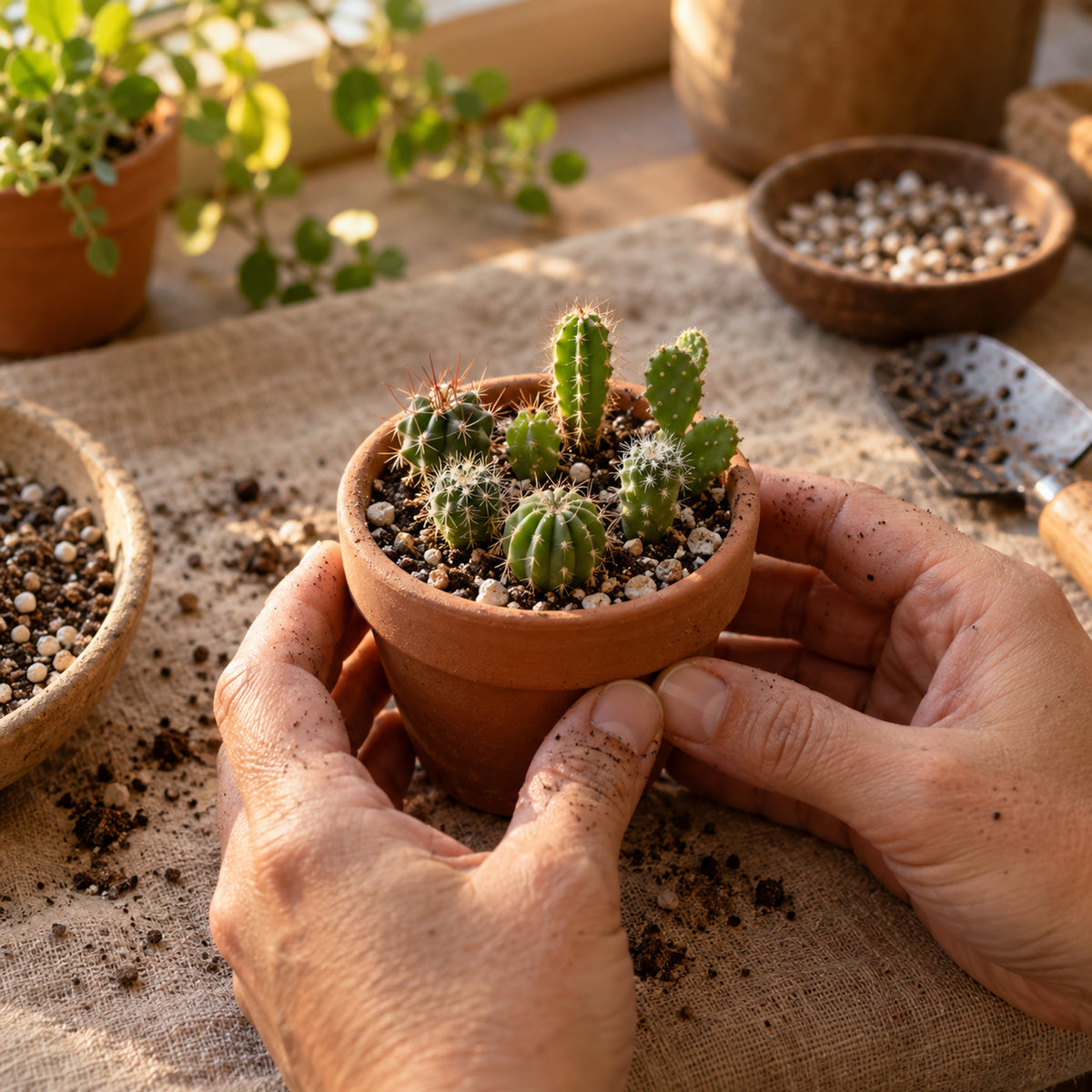 Mixed Cacti Seeds harvest up close